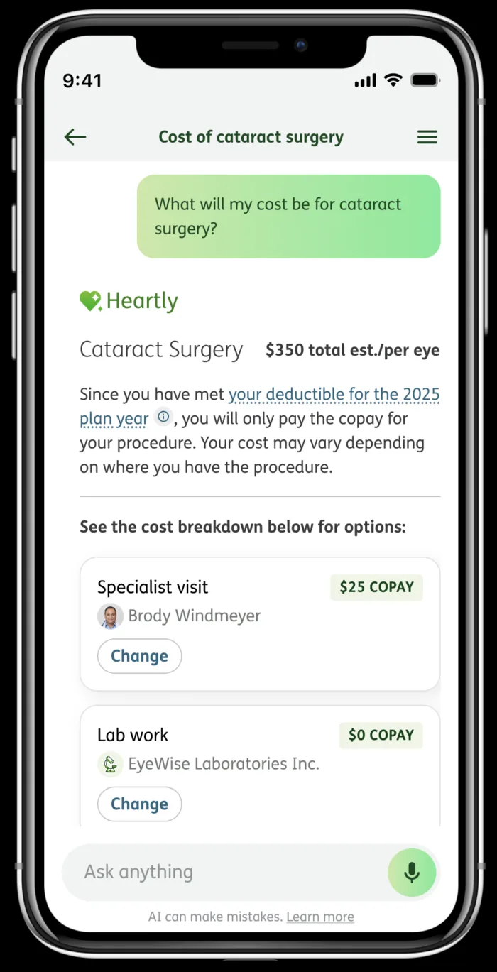 Plan-specific answer to a member benefits question